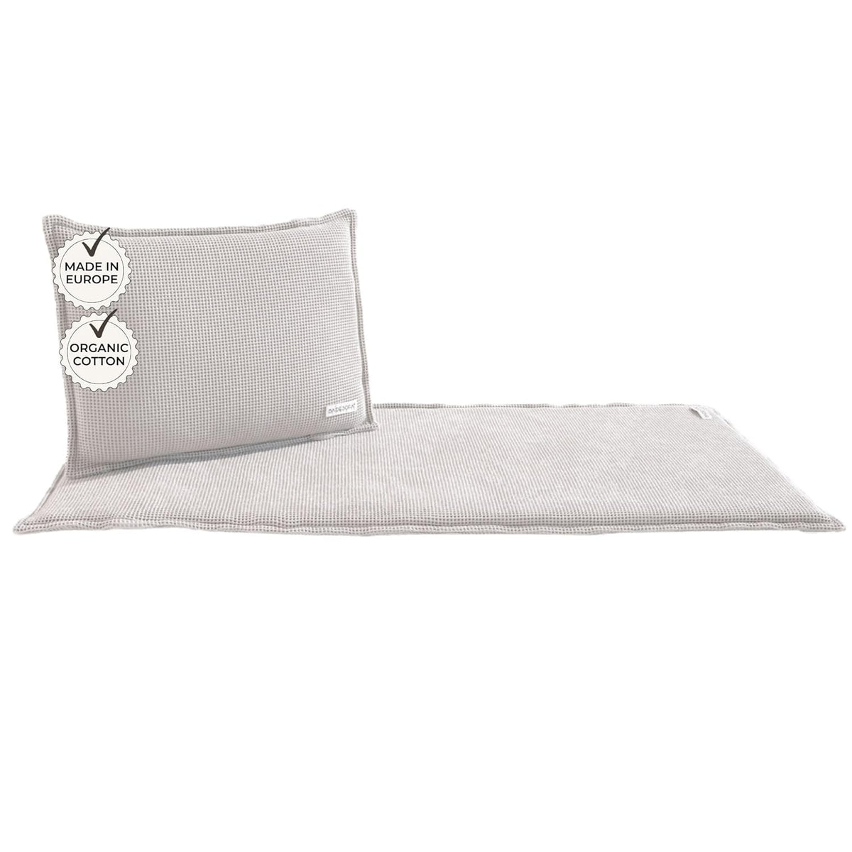 SAUNASOFA? Sauna Mat & Pillow Set ?C 2 Seater Sauna seat Cushion with Pillow ?C Heat-Resistant Sauna kit for Infrared & Finnish saunas in Grey